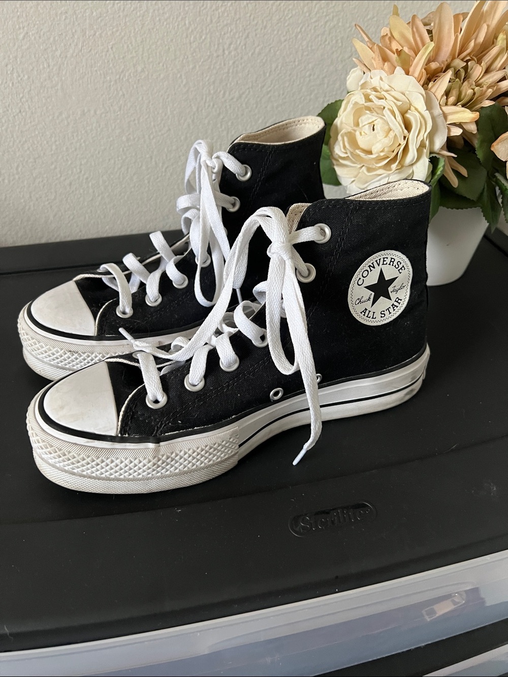 Converse Black and White High Top Sneakers